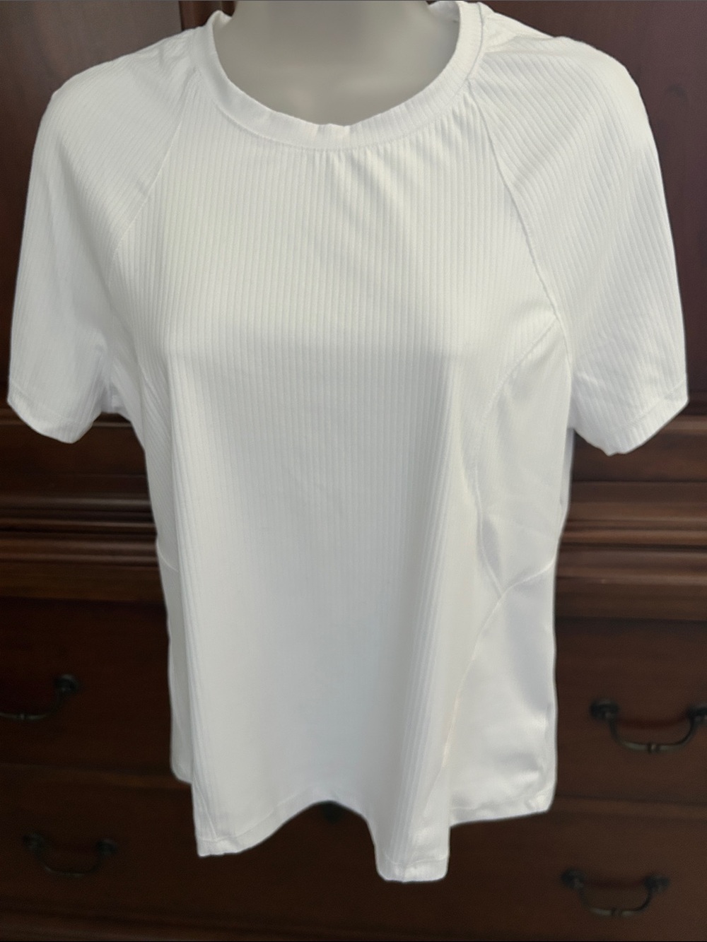 Spyder White Short-Sleeve Ribbed Athletic Tee
